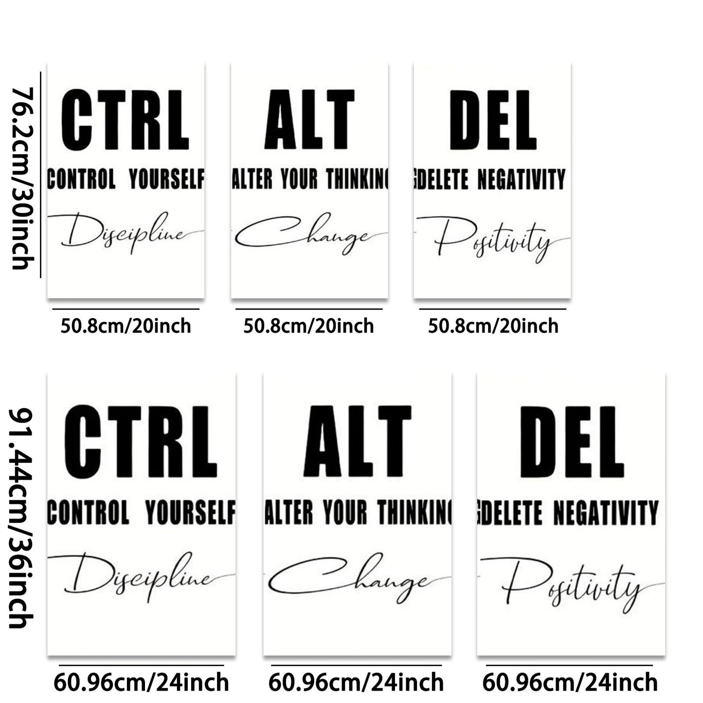 Wrapped Wood Frame Abstract Wall Art Trio Positive Quotes