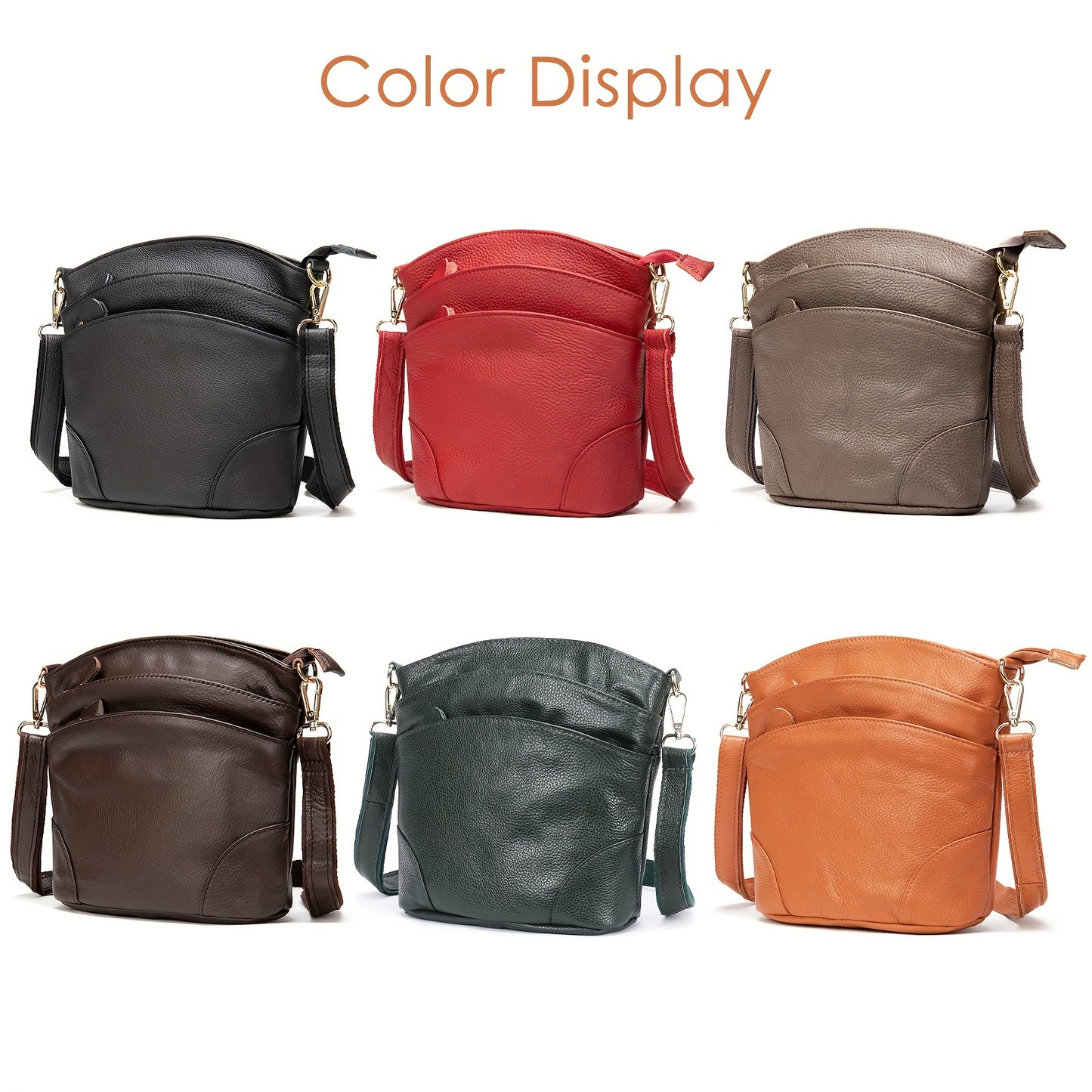 Premium Genuine Leather Crossbody Bag With Ample Storage