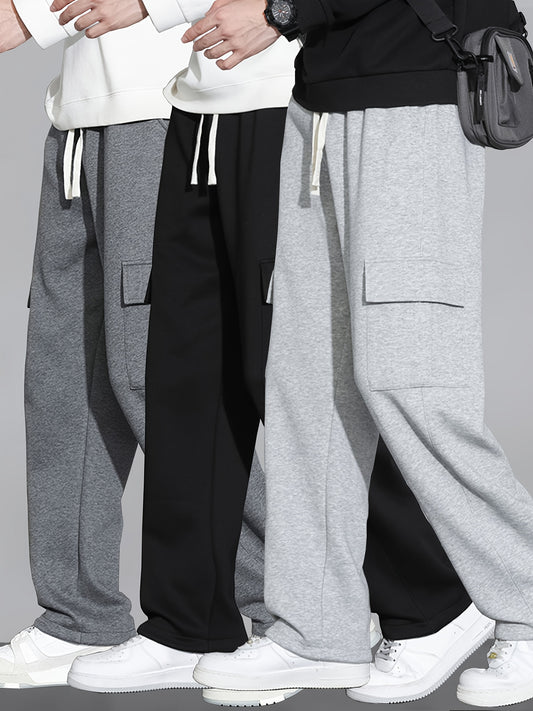 Breathable 3 Pack Mens Elastic Waist Sweat Wicking Joggers