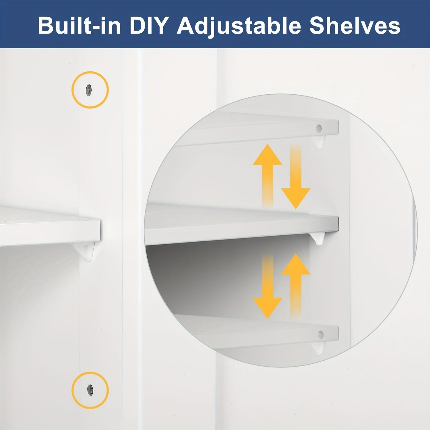 Elegant White Bathroom Storage Cabinet with Drawers for Organization