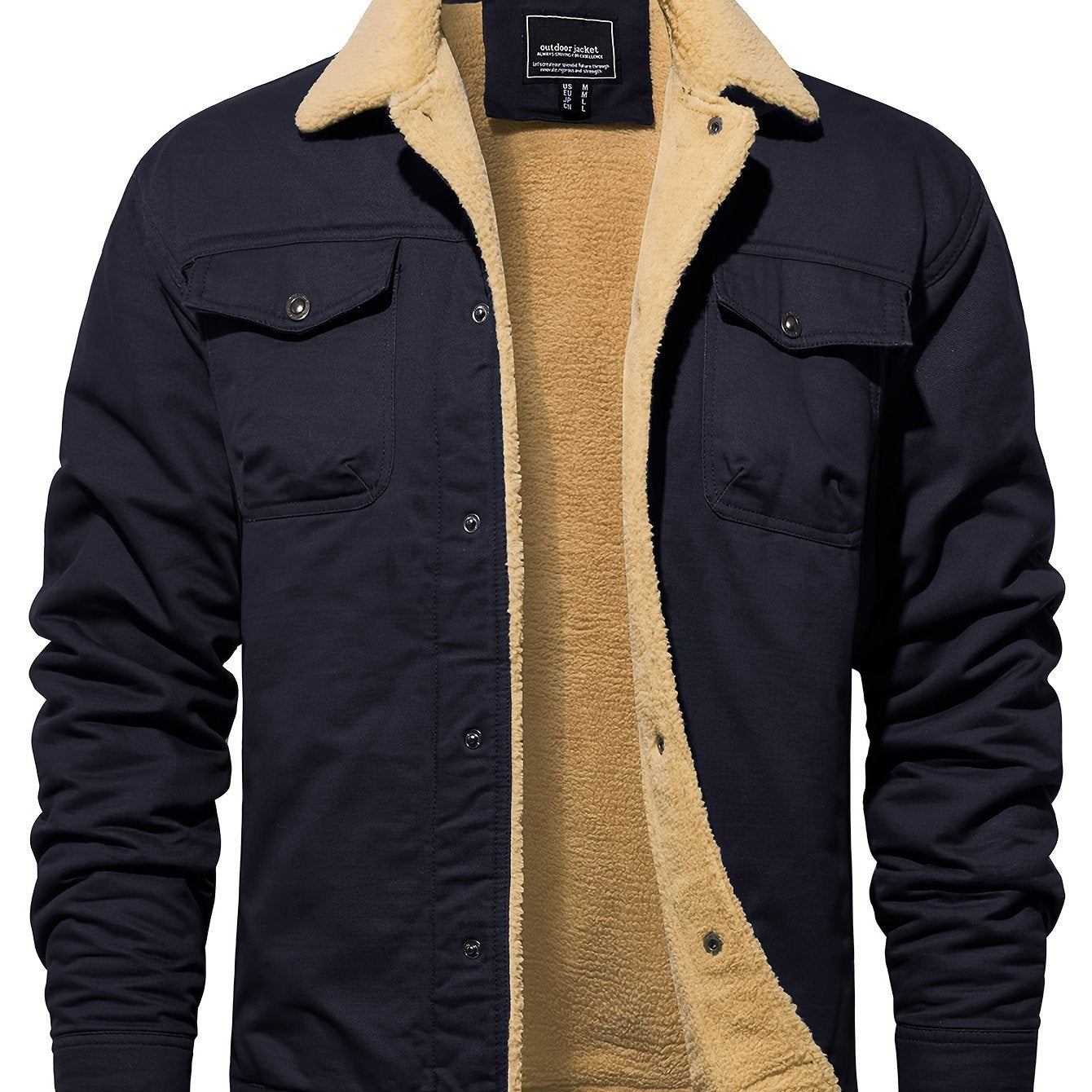 Magnivit Mens Winter Lapel Jacket Cotton Thick Vintage