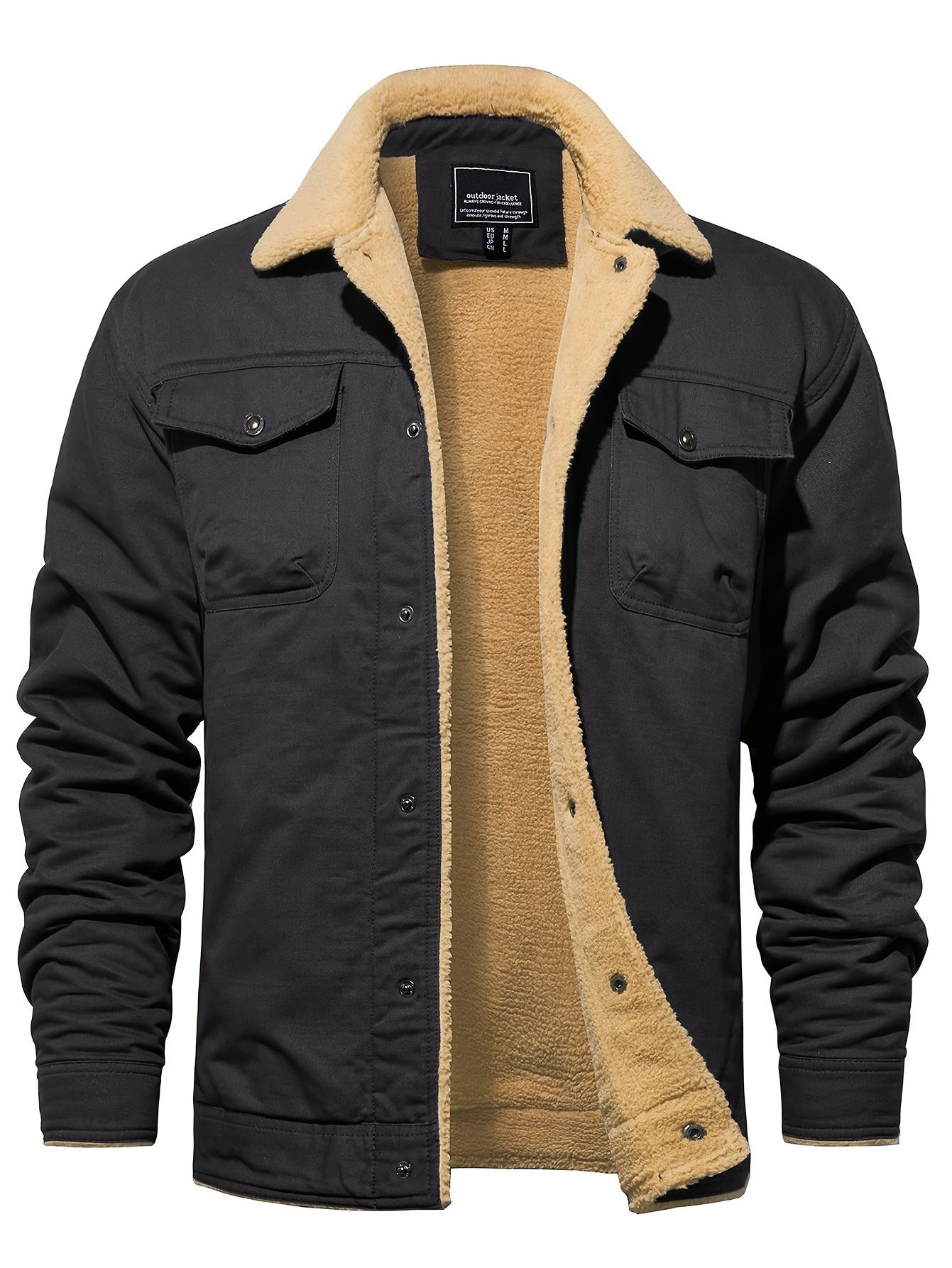 Magnivit Mens Winter Lapel Jacket Cotton Thick Vintage