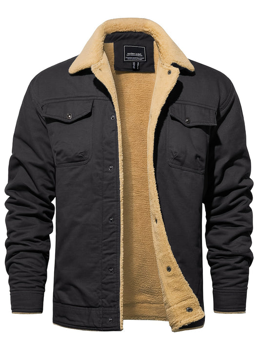 Magnivit Mens Winter Lapel Jacket Cotton Thick Vintage