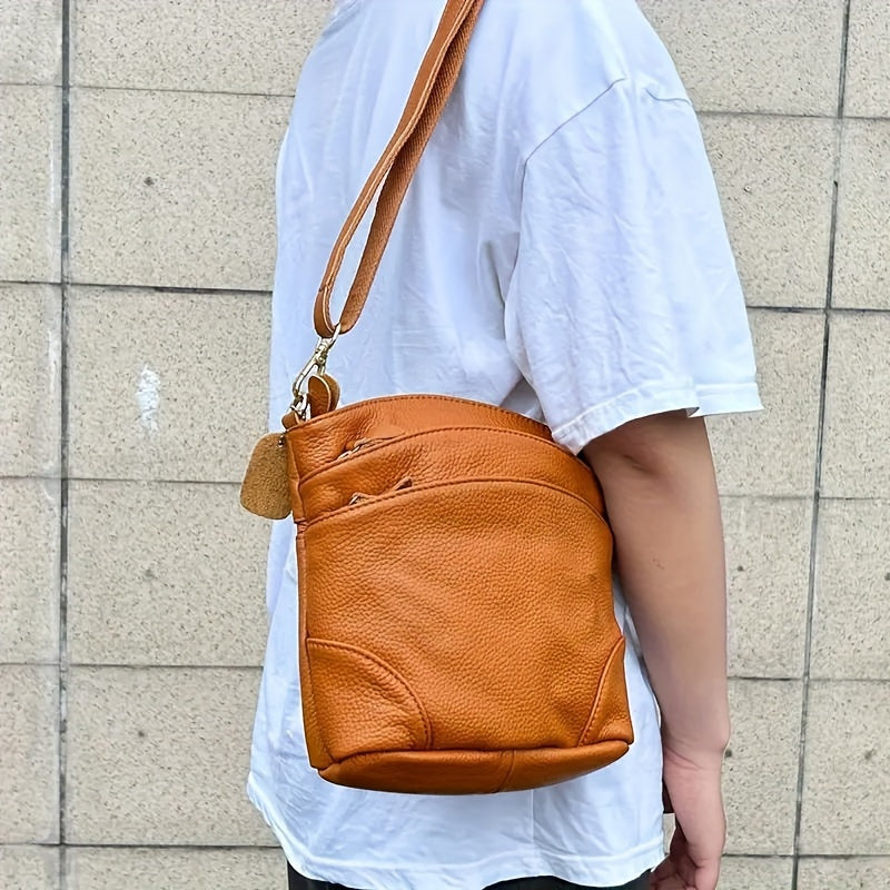 Premium Genuine Leather Crossbody Bag With Ample Storage
