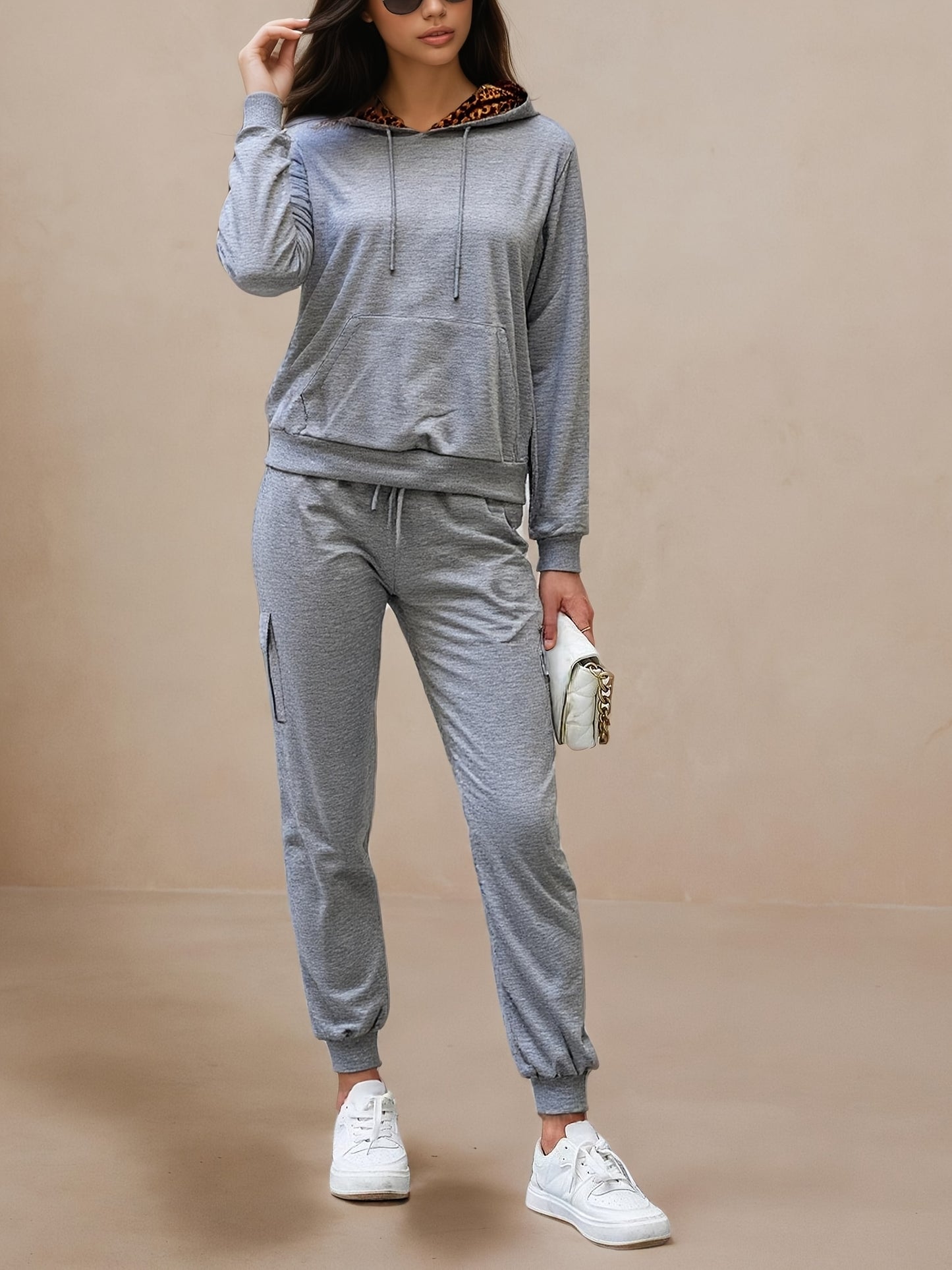 Women's Hoodie Set With Lantern Pants Casual Chic Outfit