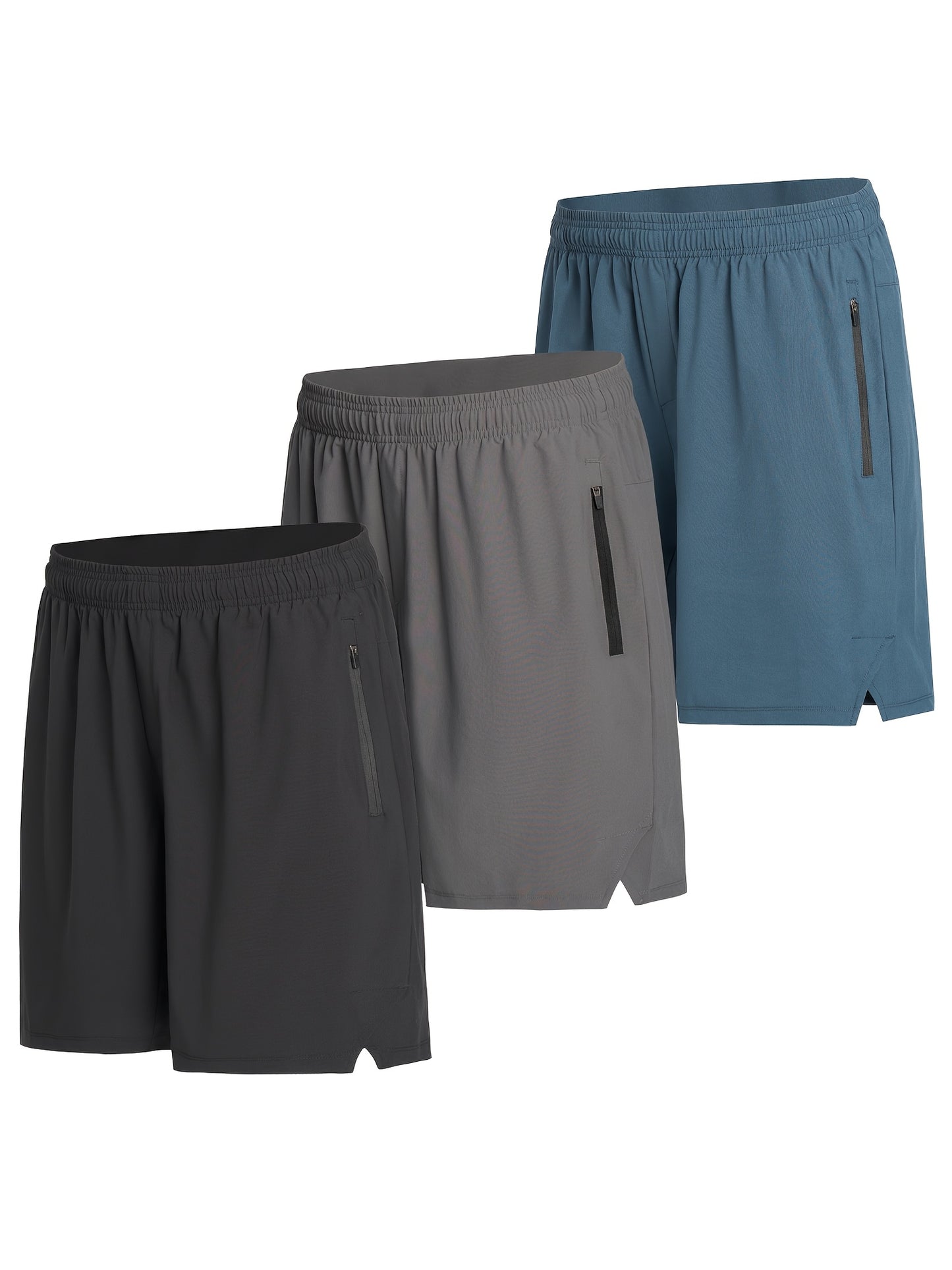 Quick Dry Athletic Shorts For Men With Zipper Pockets