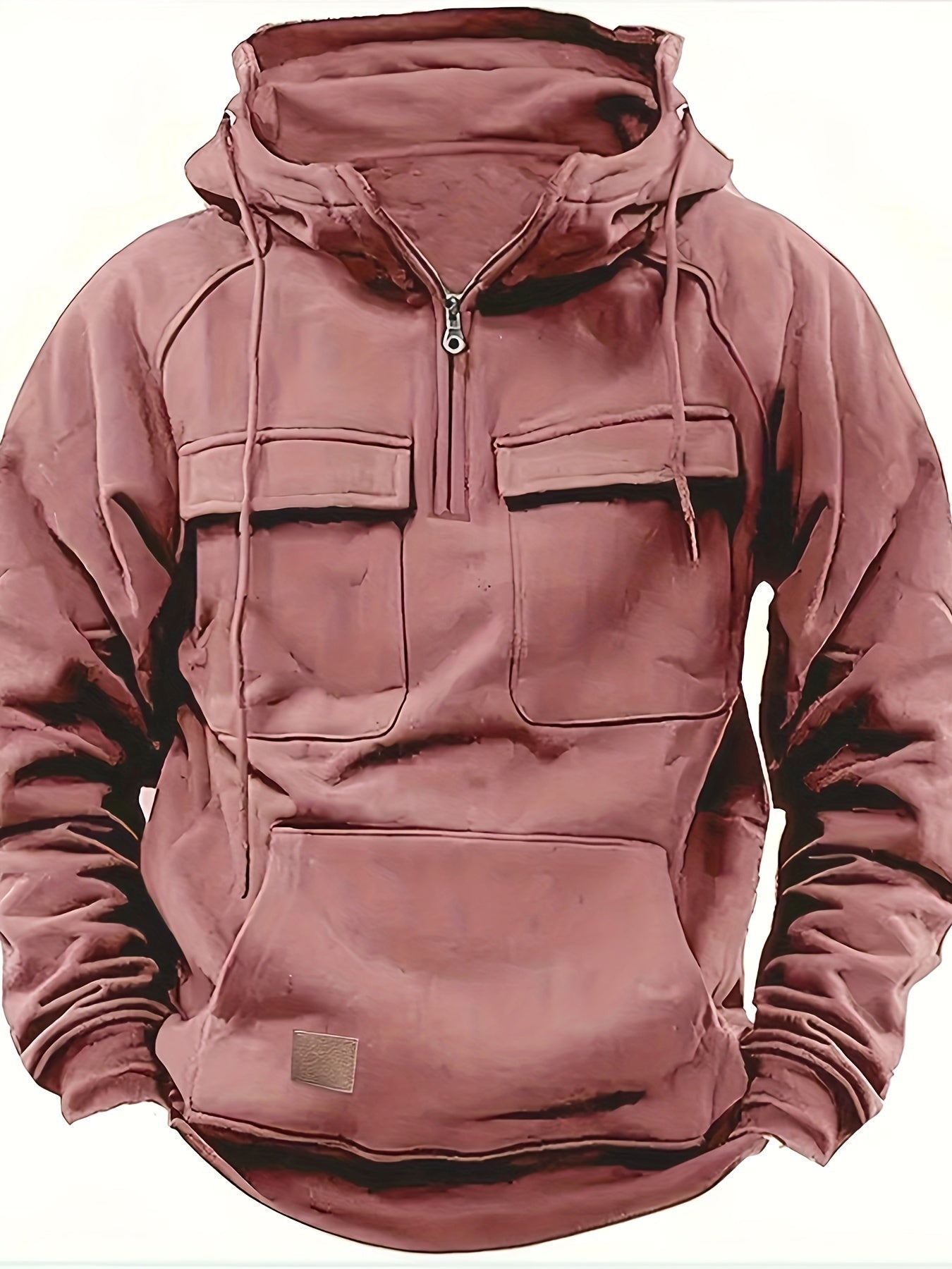 Men's Hooded Sweatshirt With Multi Pocket Design Gift