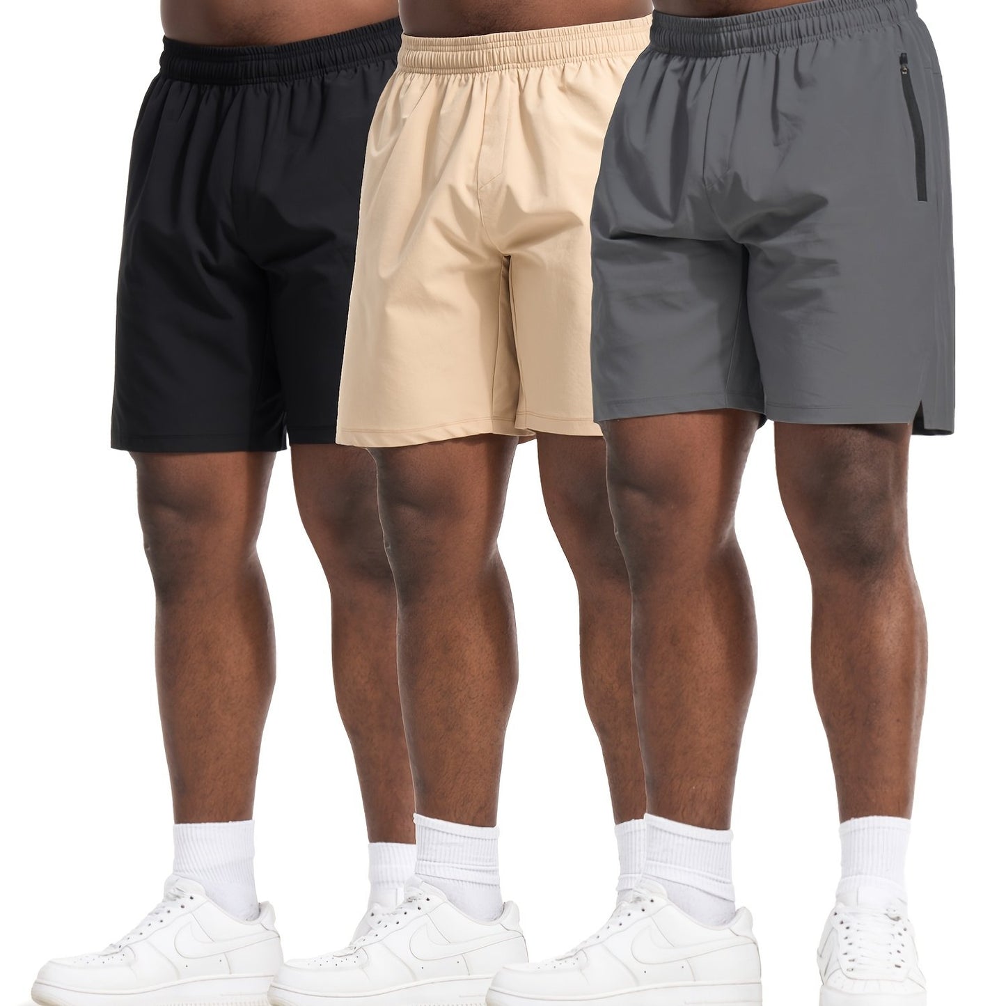 Quick Dry Athletic Shorts For Men With Zipper Pockets