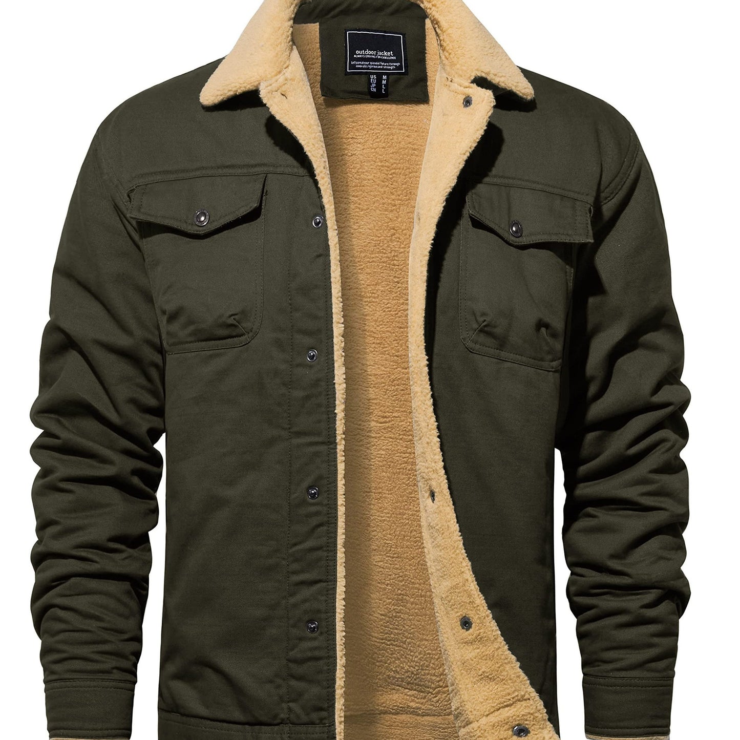 Magnivit Mens Winter Lapel Jacket Cotton Thick Vintage