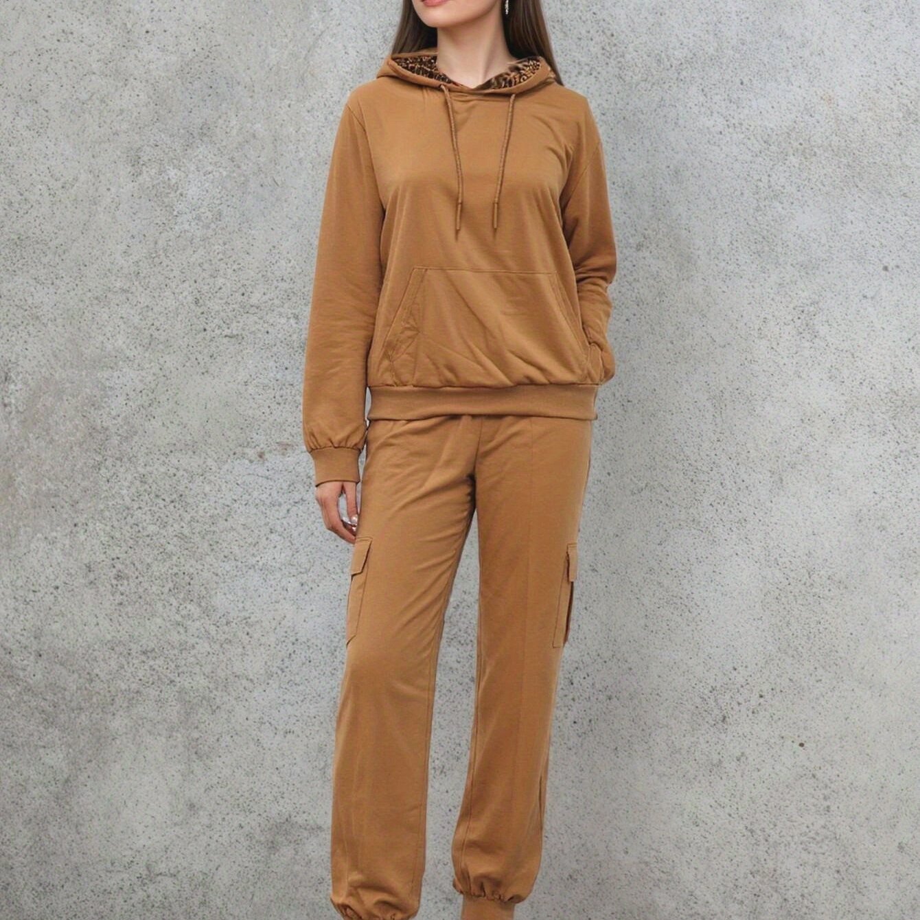 Women's Hoodie Set With Lantern Pants Casual Chic Outfit