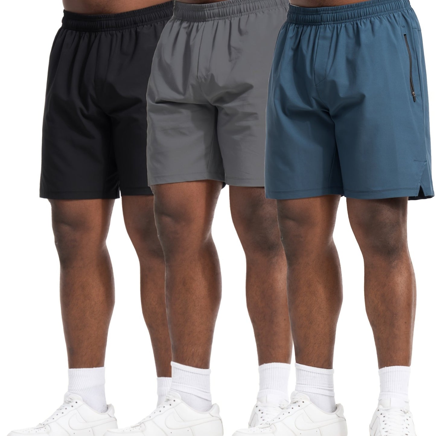 Quick Dry Athletic Shorts For Men With Zipper Pockets