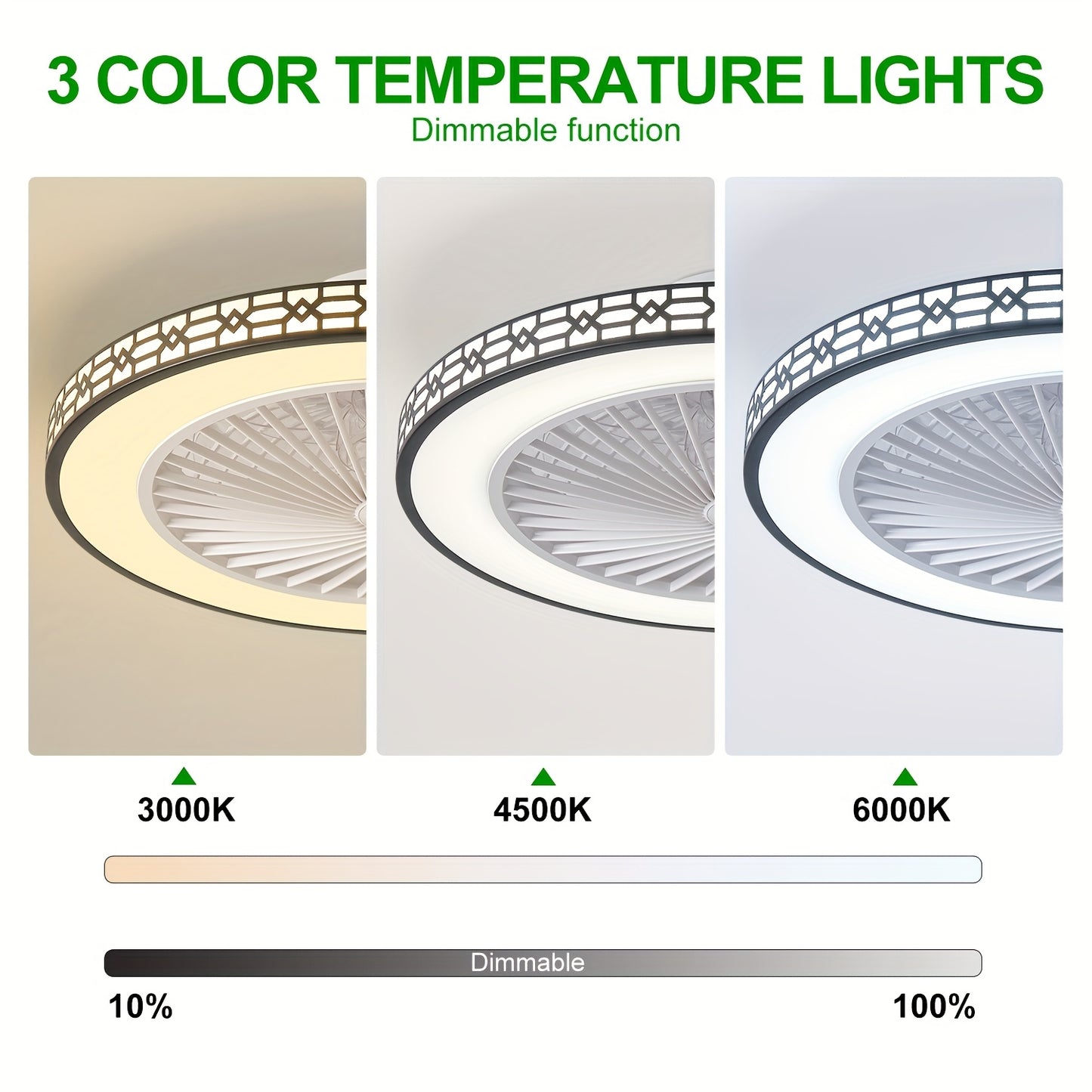 Modern LED Ceiling Fan with Adjustable Light and Reversible Airflow
