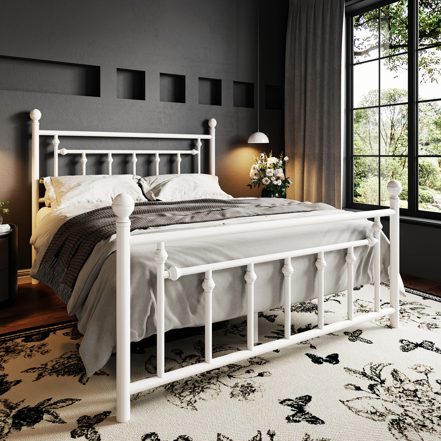 Weeway Modern Metal Platform Bed Frame with Under Bed Storage