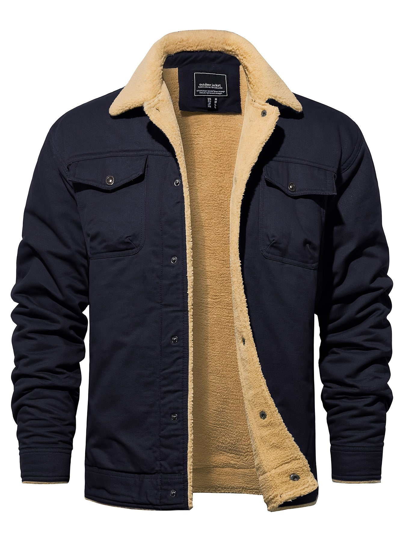 Magnivit Mens Winter Lapel Jacket Cotton Thick Vintage