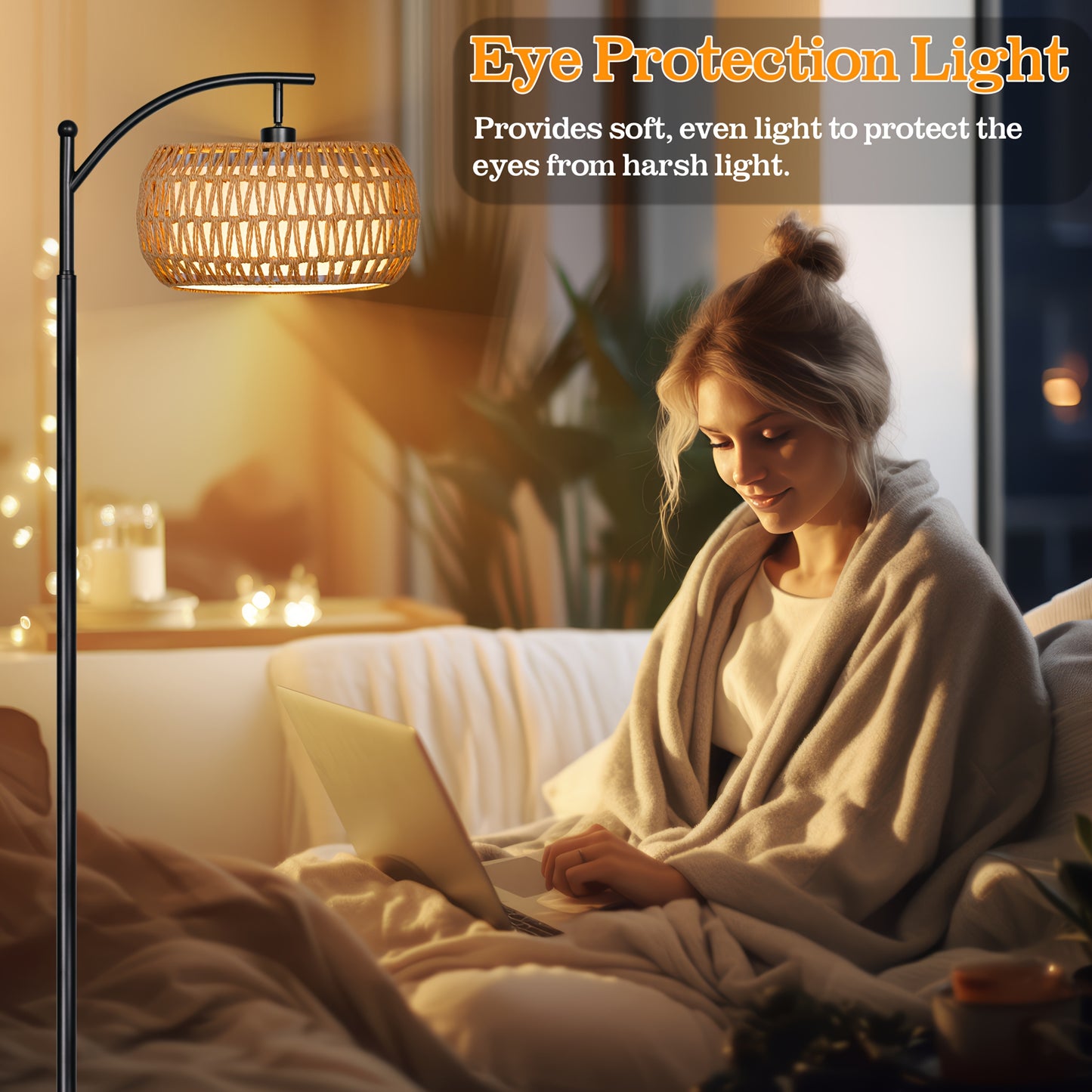 Modern Farmhouse Dimmable Floor Lamp with Remote Control