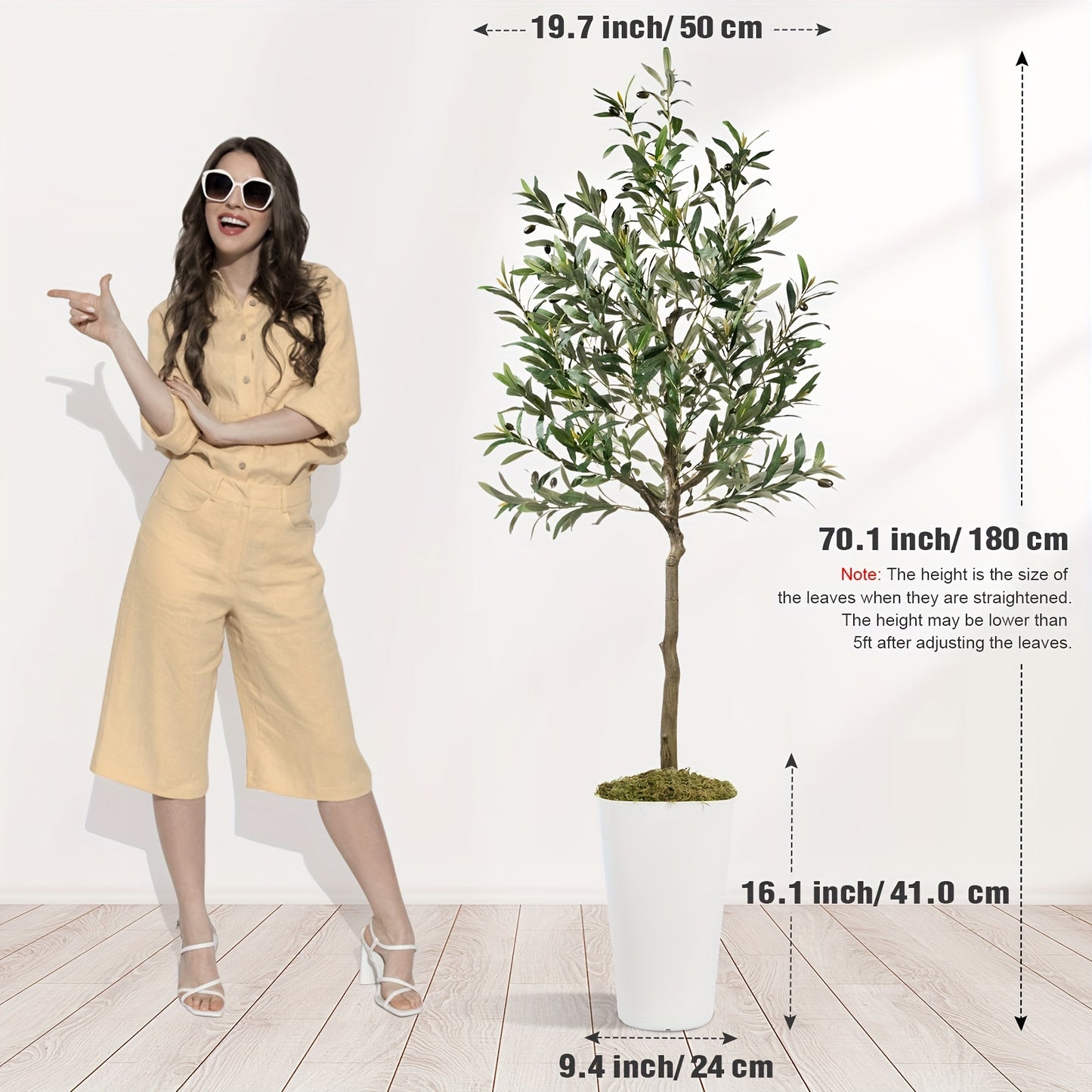 Vitalismod Artificial Olive Tree Indoor Potted Home Decor