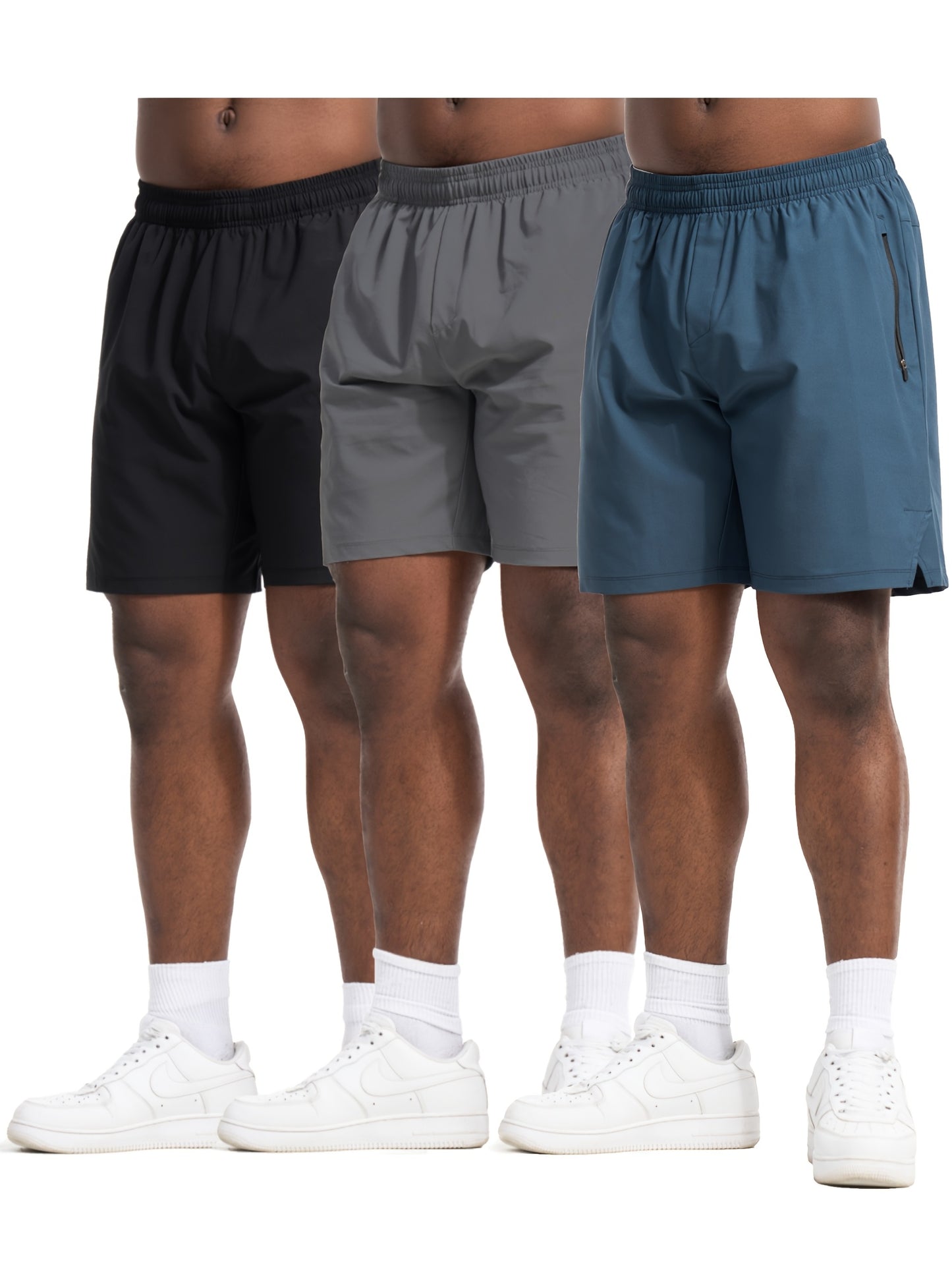 Quick Dry Athletic Shorts For Men With Zipper Pockets
