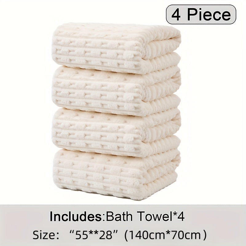 Super Soft Quick-Dry Waffle Weave Bath Towels - 4 Pack