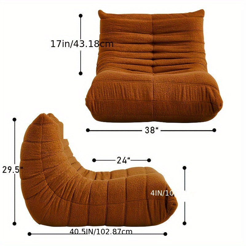 Comfortable Upholstered Bean Bag Chair Modern Floor Sofa