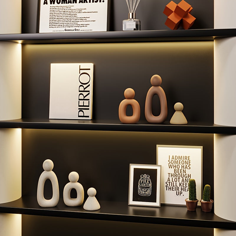 Resin Family Abstract Sculptures Gift Set For Home Decor