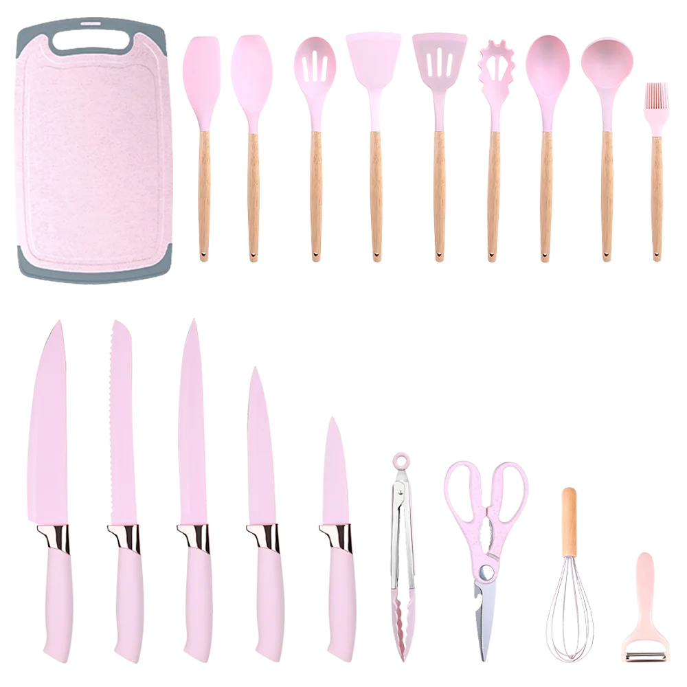 20Pcs Silicone Kitchen Utensils Set With Scissors And Peeler