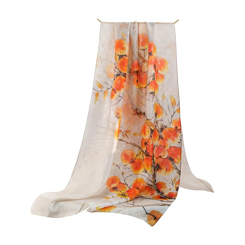 DayAprilCN Mulberry Silk Scarf Shawl For Women Elegant
