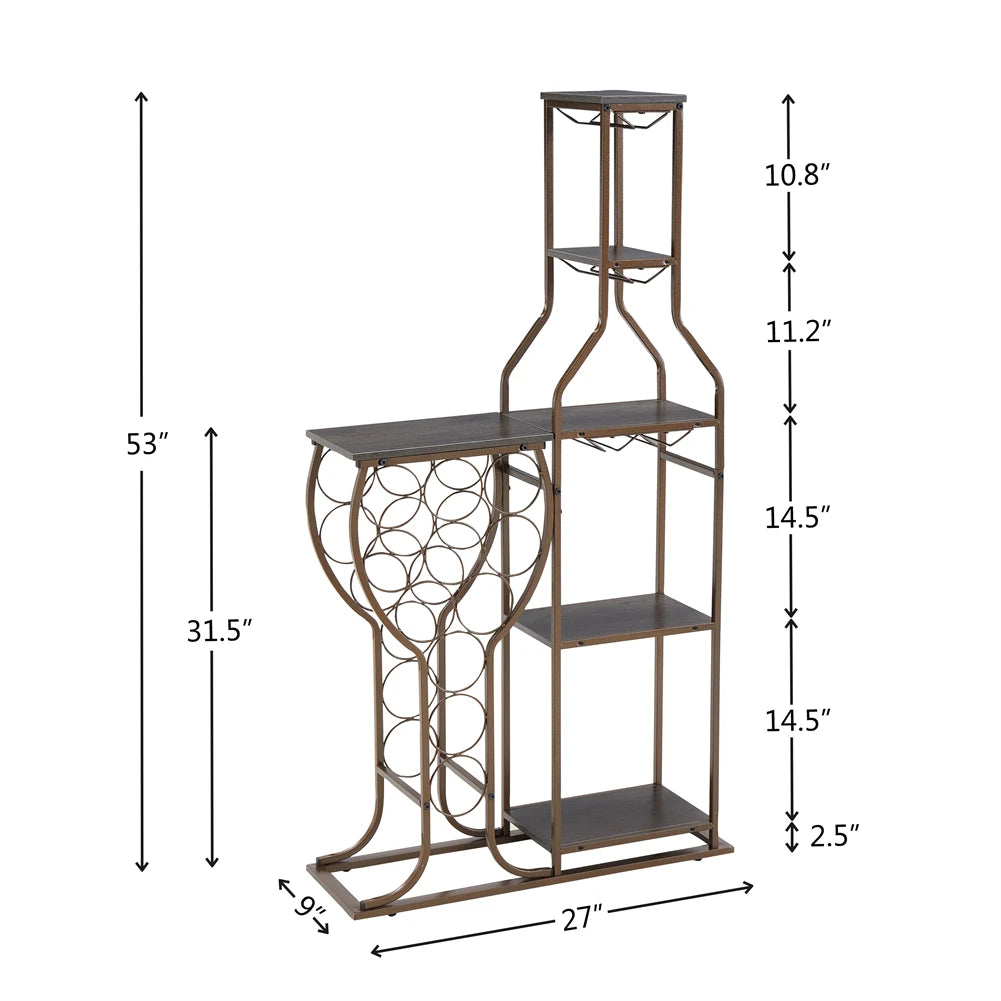 Hign Concerned Floor Wine Rack 11 Bottle 5 Tier Display