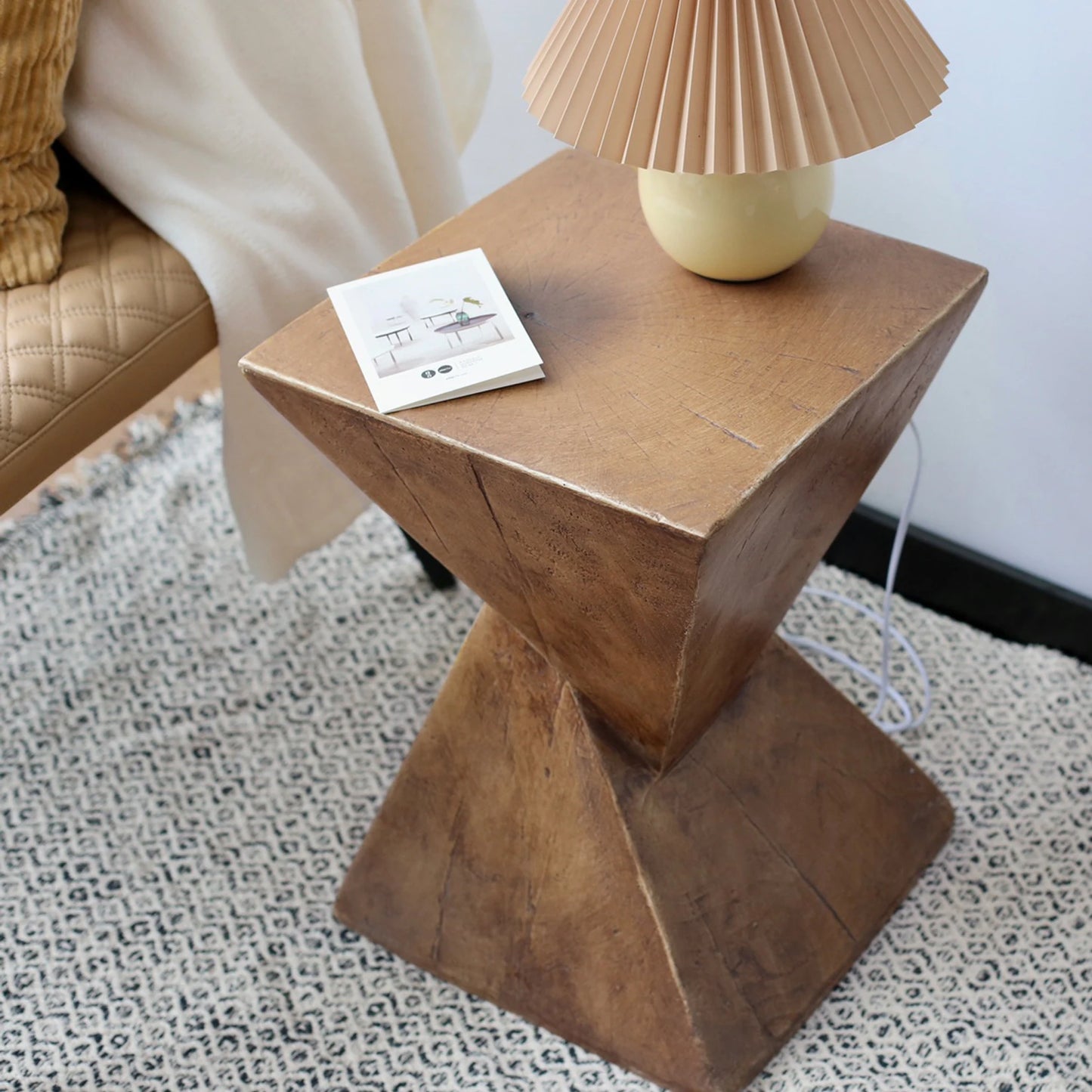 Wisfor Lightweight Concrete Accent Table Modern Geometry