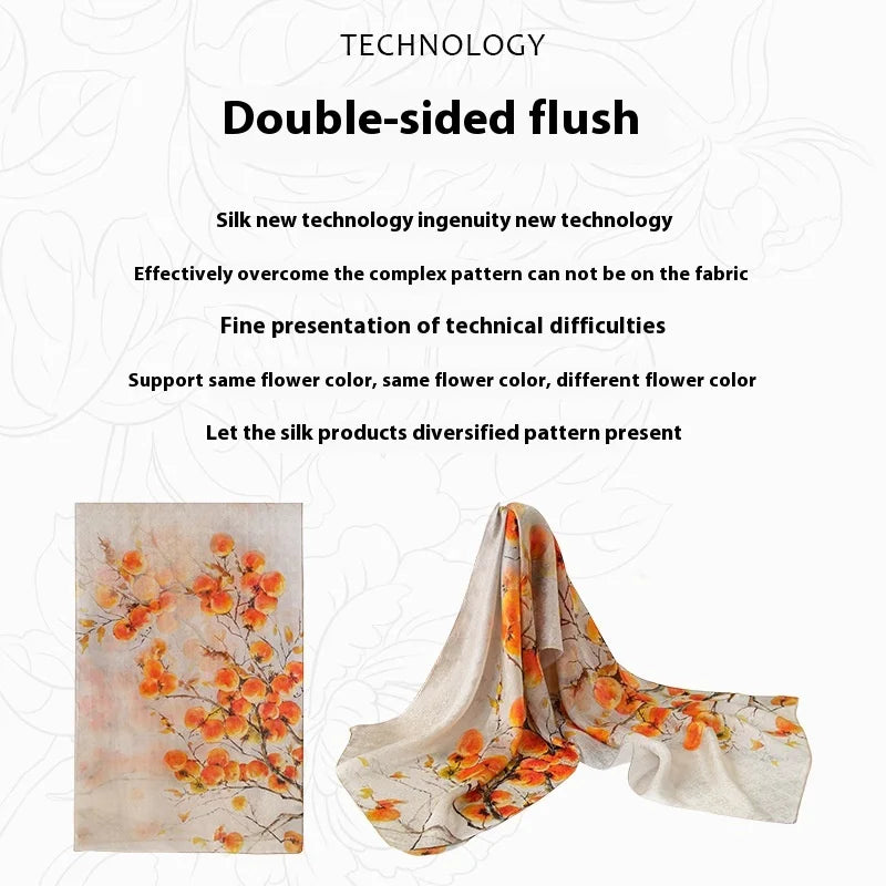 DayAprilCN Mulberry Silk Scarf Shawl For Women Elegant