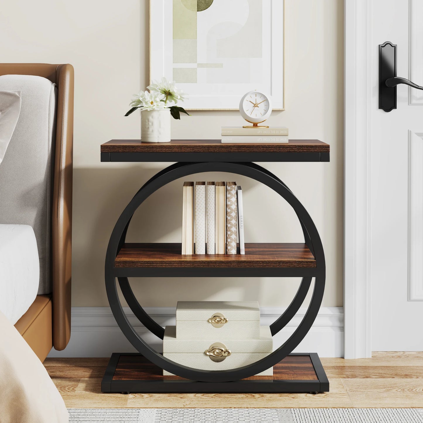 Tribesigns End Table With Three Shelves Compact Side Table