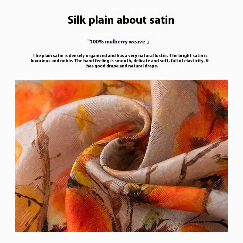 DayAprilCN Mulberry Silk Scarf Shawl For Women Elegant