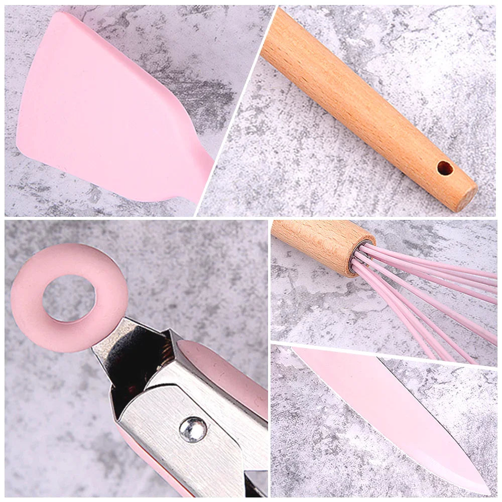20Pcs Silicone Kitchen Utensils Set With Scissors And Peeler