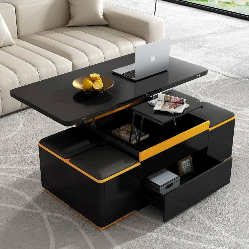 MKDK Lift Top Coffee Table Foldable Top Storage Ottomans