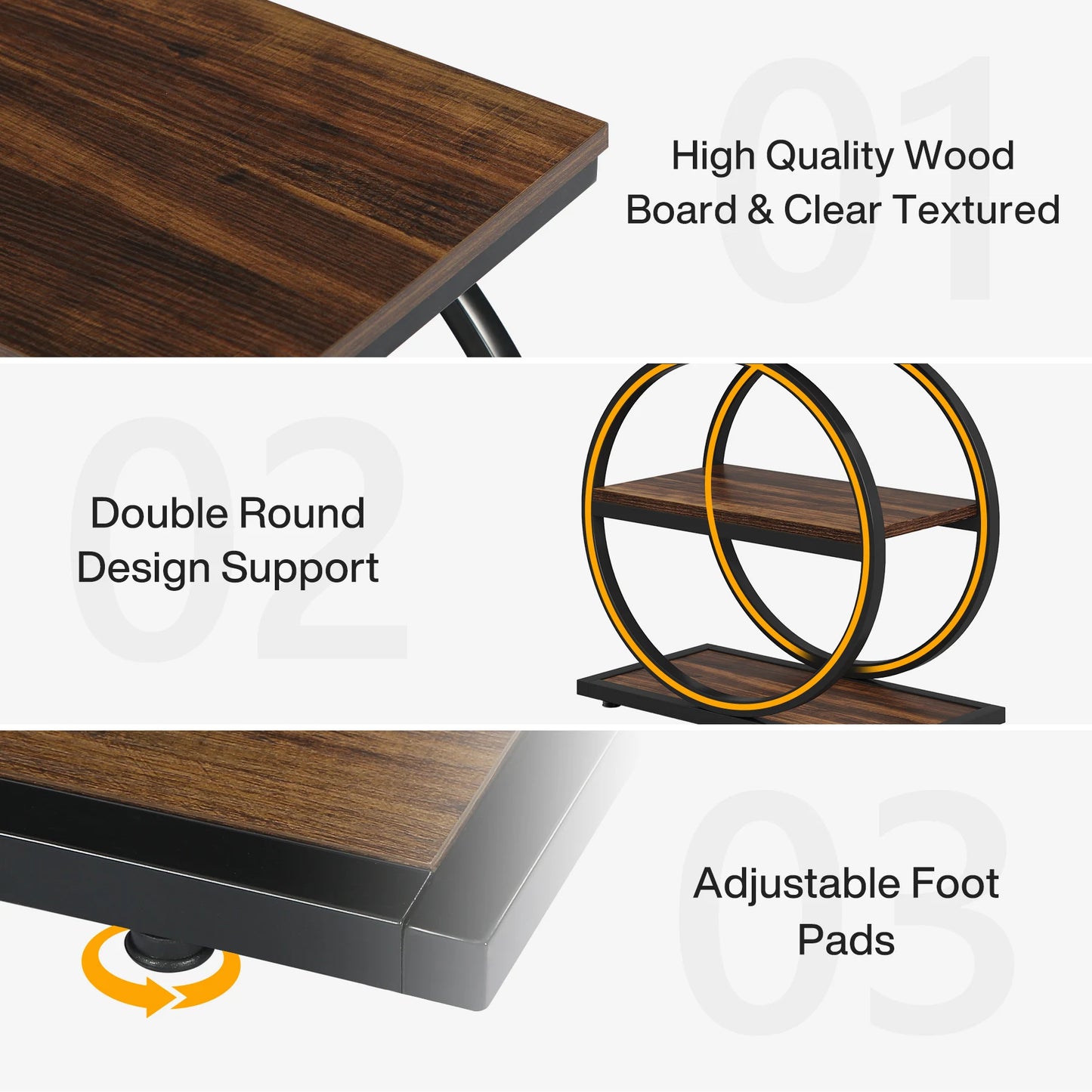 Tribesigns End Table With Three Shelves Compact Side Table