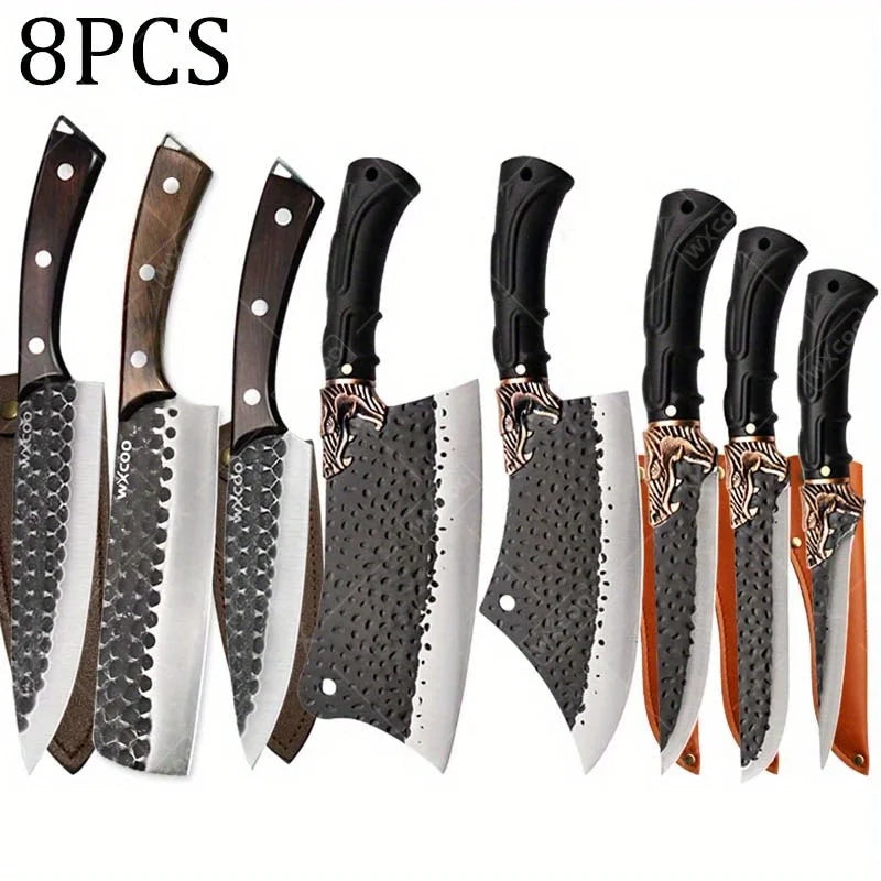 Stainless Steel Forged Chef Knife Set Kitchen For Cooking
