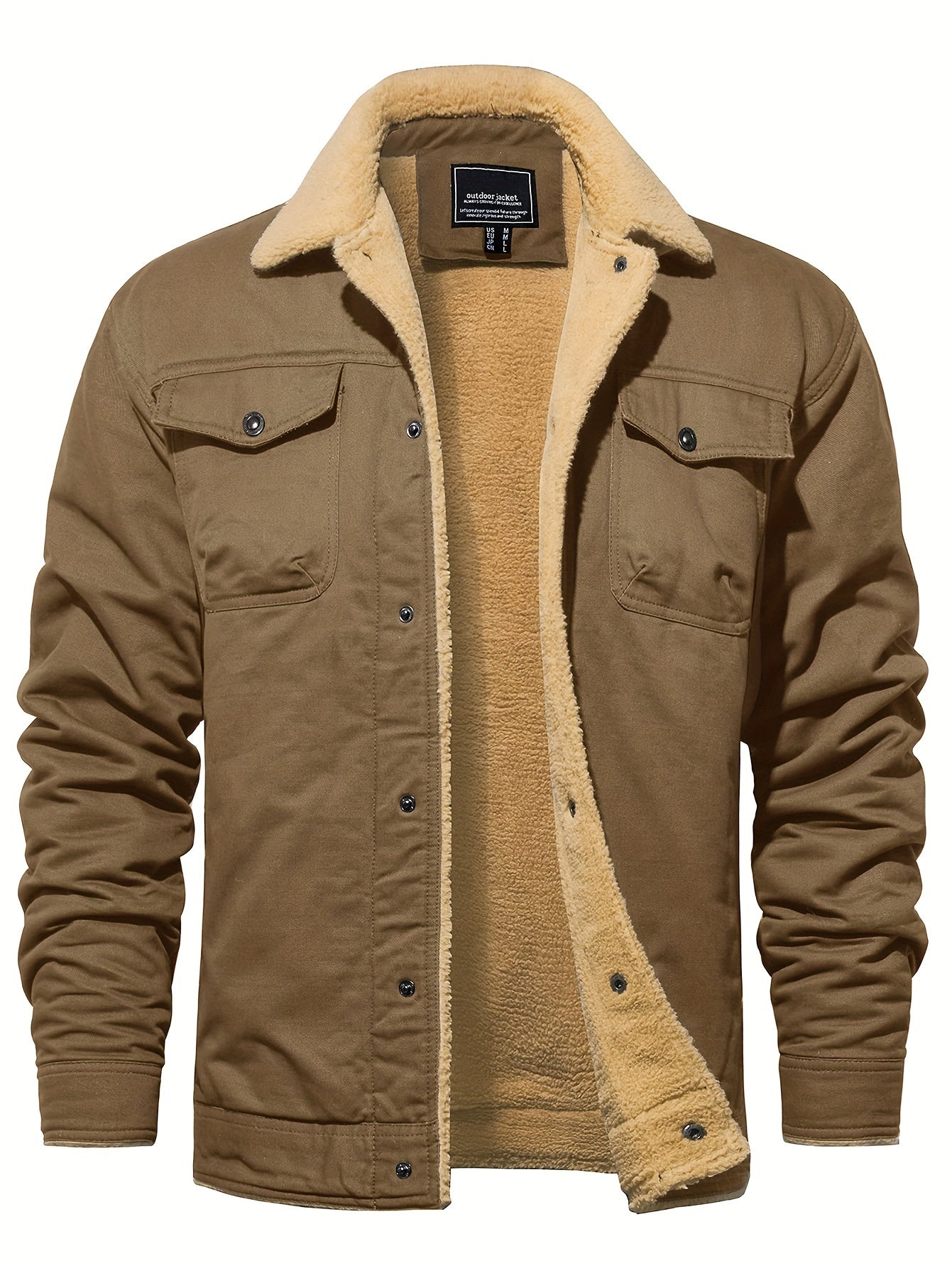 Magnivit Mens Winter Lapel Jacket Cotton Thick Vintage