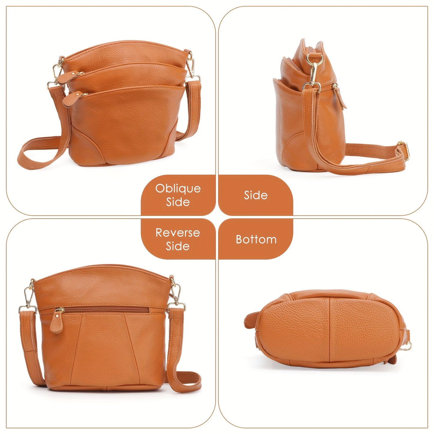 Premium Genuine Leather Crossbody Bag With Ample Storage