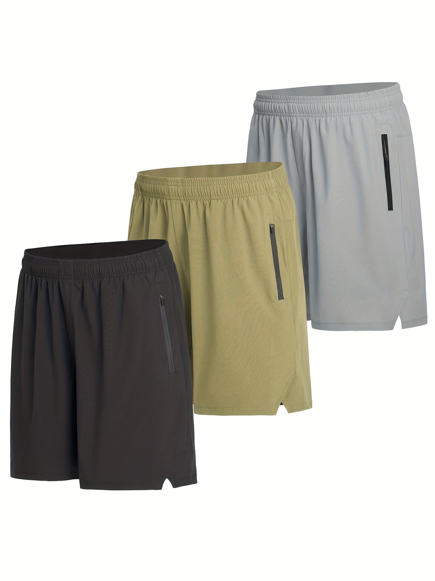 Quick Dry Athletic Shorts For Men With Zipper Pockets