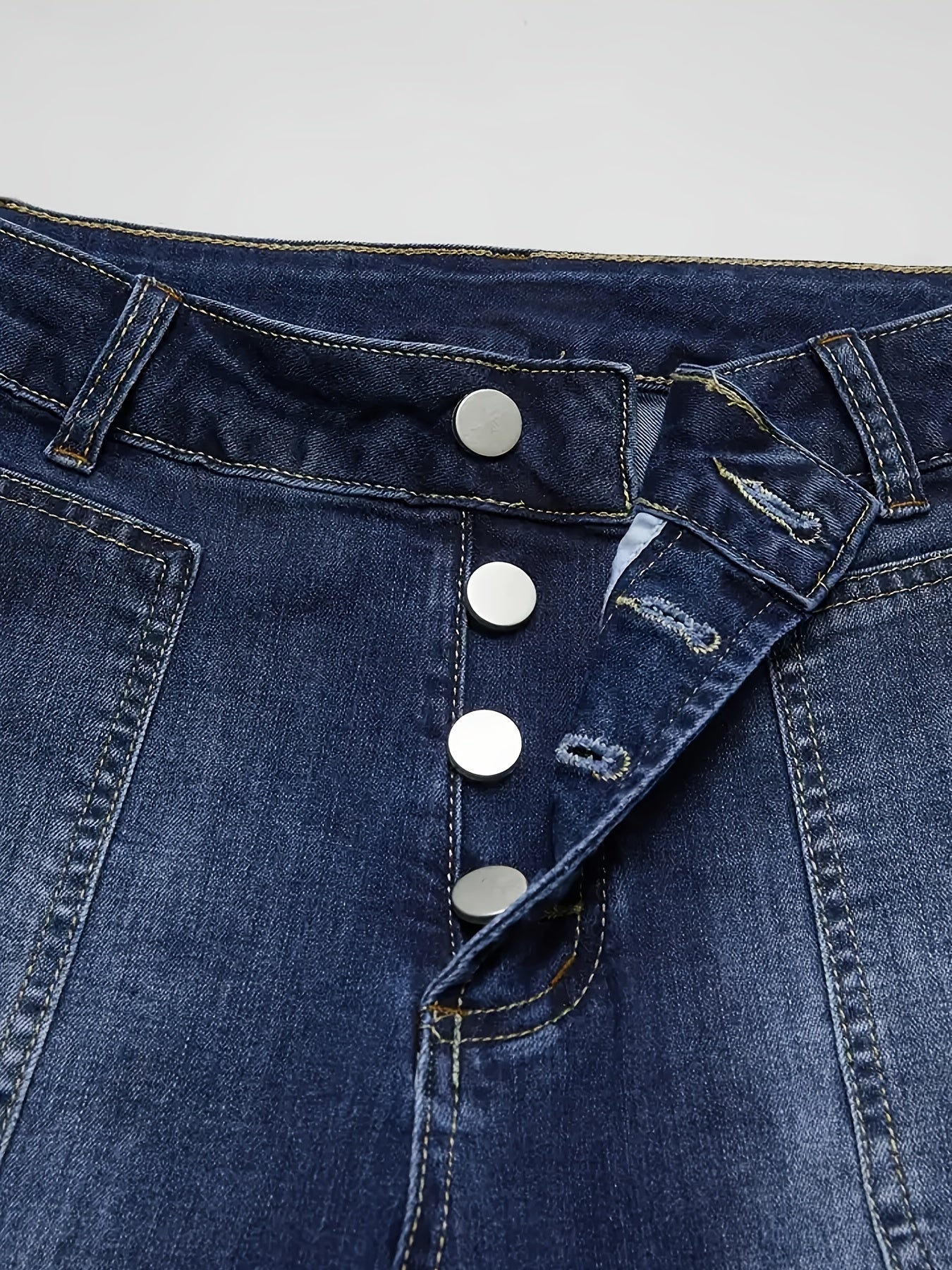 HME Womens Vintage Cargo Jeans Stretch Cropped Denim