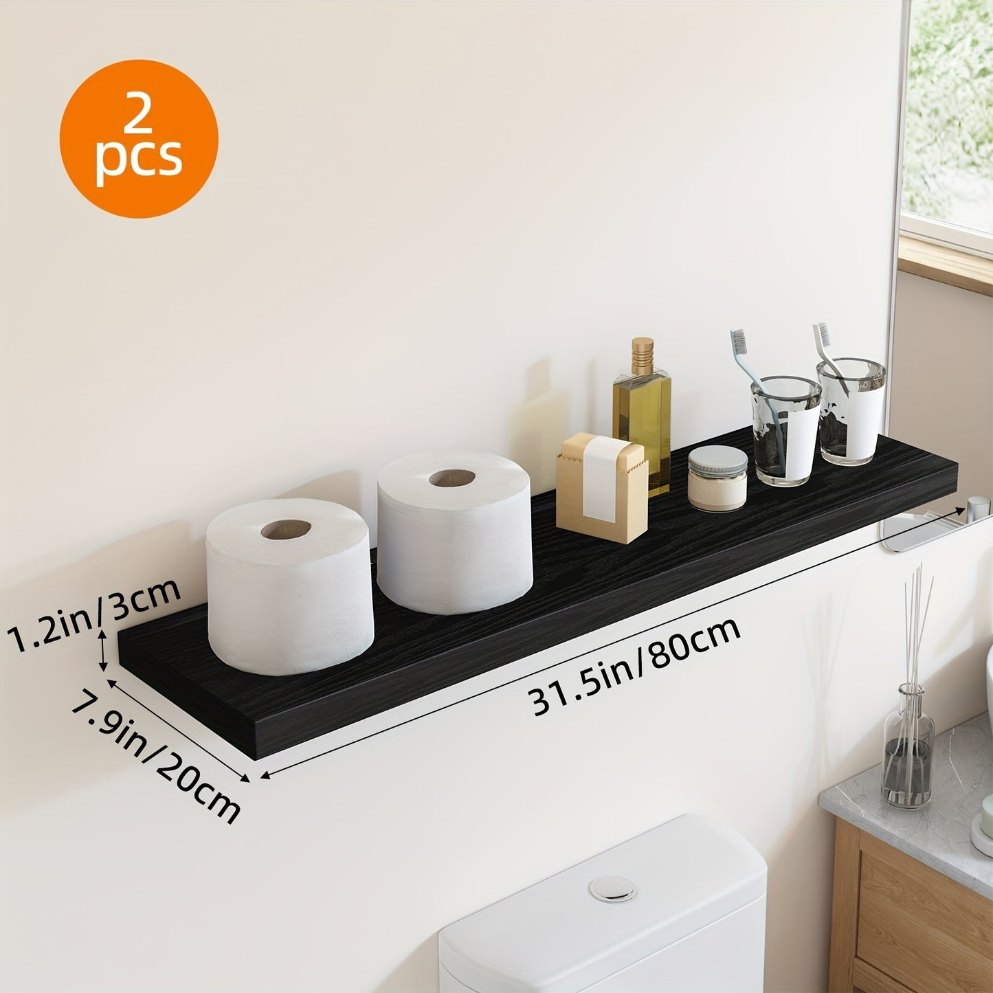 Rustic Floating Wall Shelves with Invisible Brackets for Decor