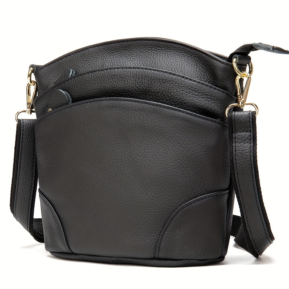 Premium Genuine Leather Crossbody Bag With Ample Storage