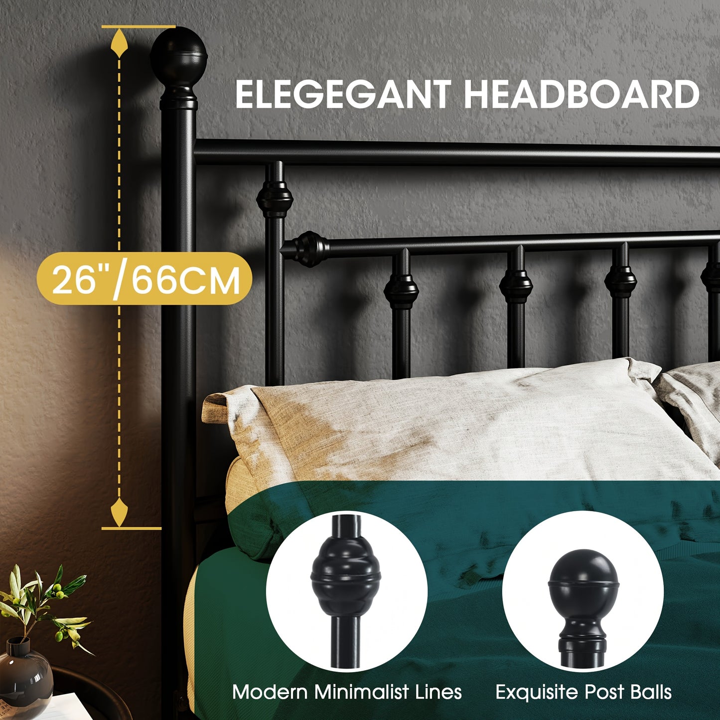 Weeway Modern Metal Platform Bed Frame with Under Bed Storage