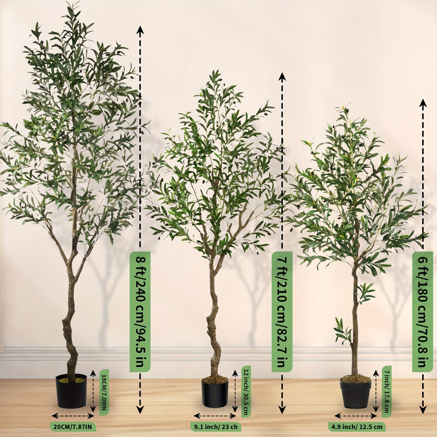 Vitalismod Artificial Olive Tree Indoor Potted Home Decor