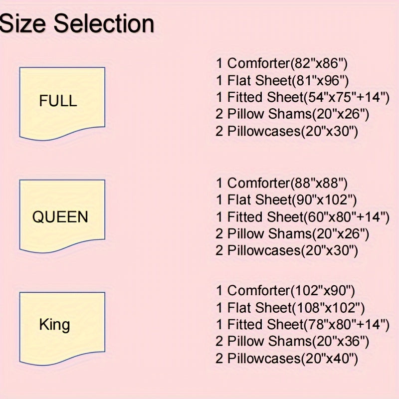 Cosybay 7pc Comforter Set Luxury Soft Bedding All Season