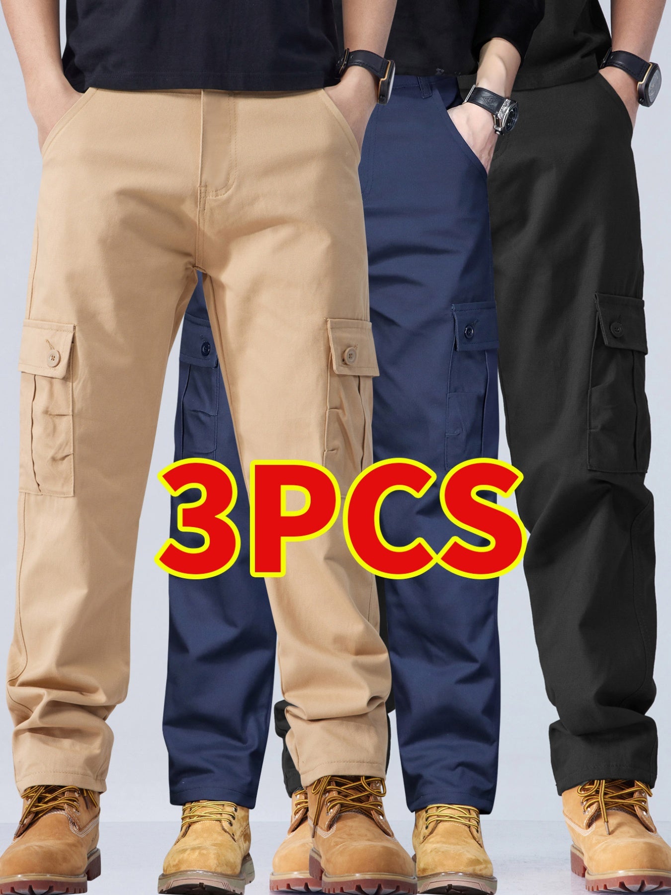 Mens Formal And Casual Pants Regular Fit Straight Leg