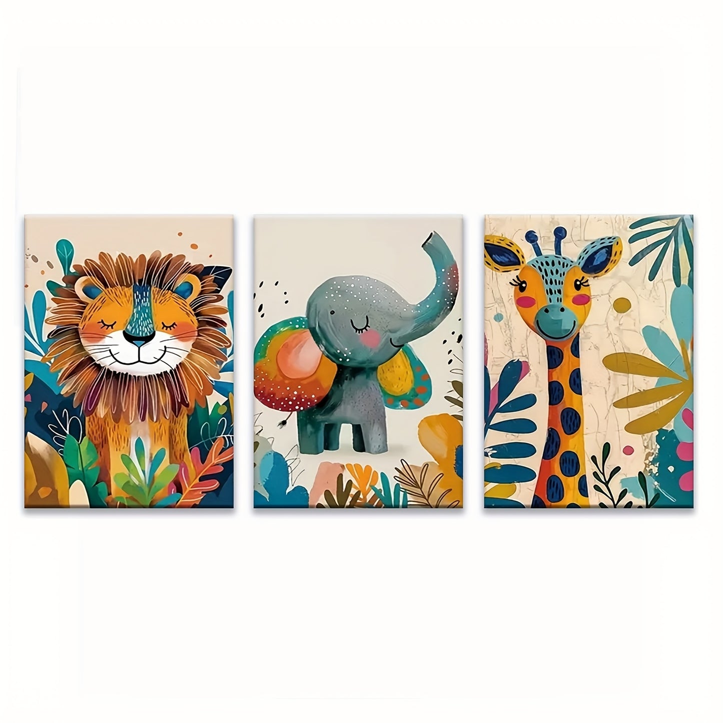 Wooden Framed Animal Wall Art Set for Stylish Home Decor