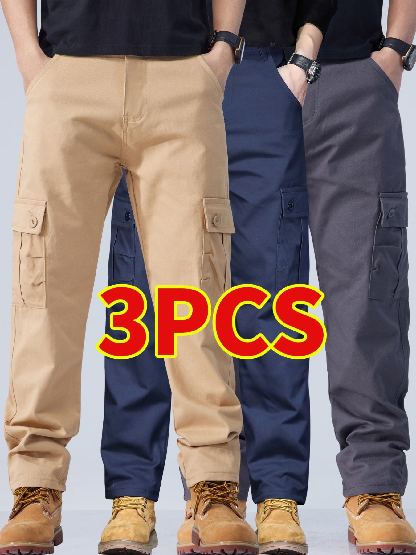 Mens Formal And Casual Pants Regular Fit Straight Leg