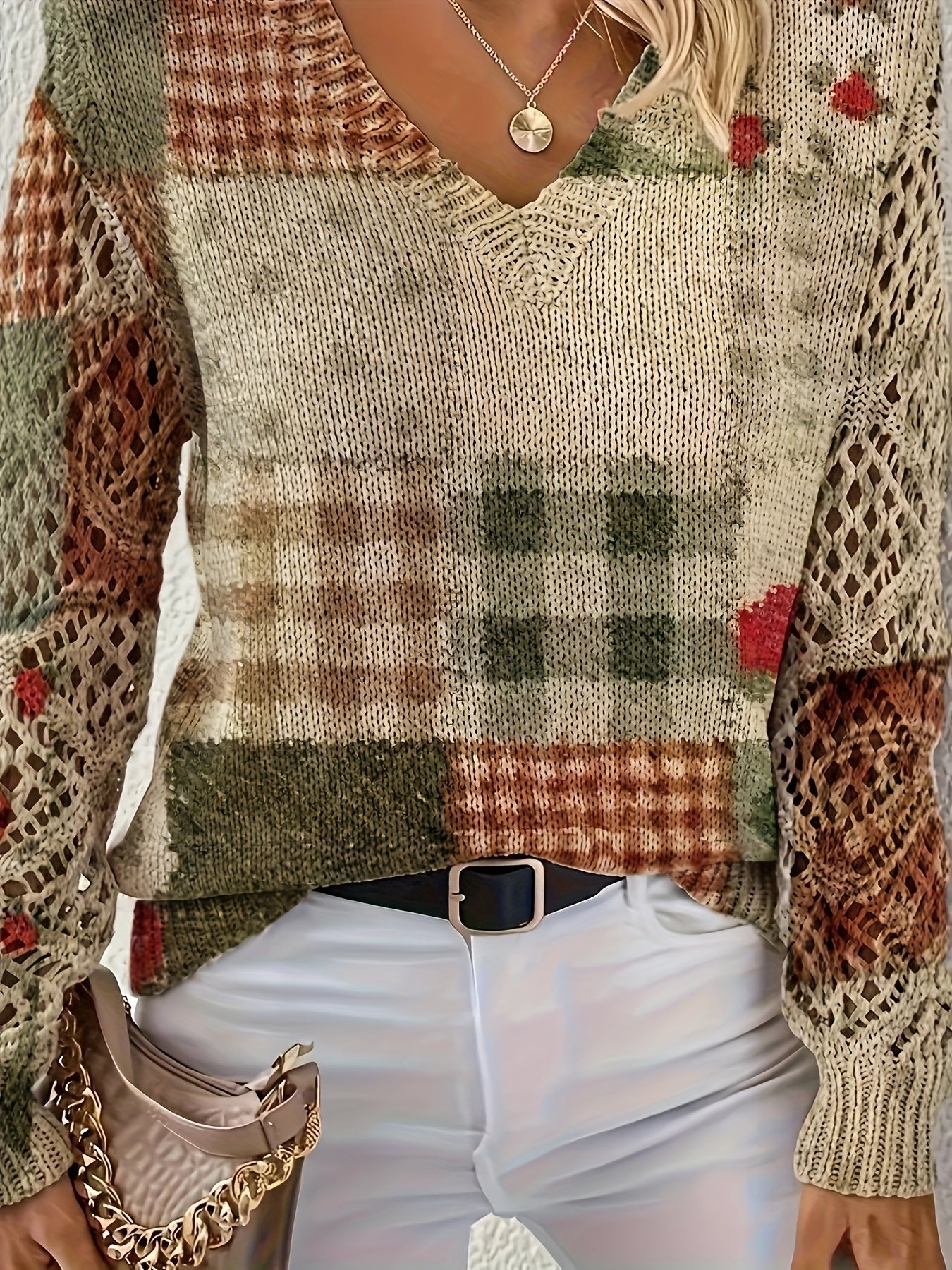 Style Bloom Bohemian Floral V Neck Long Sleeve Top Women