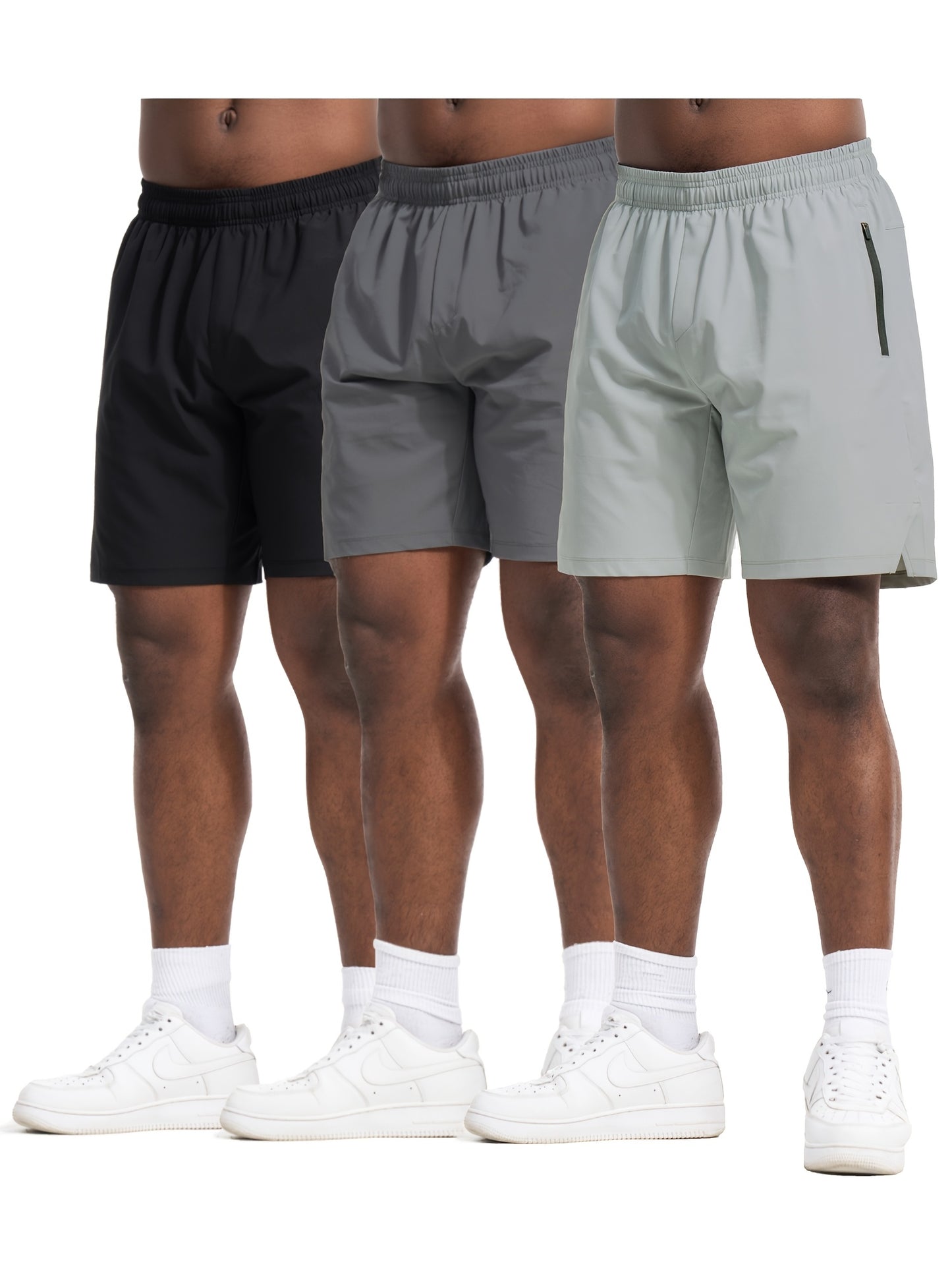 Quick Dry Athletic Shorts For Men With Zipper Pockets