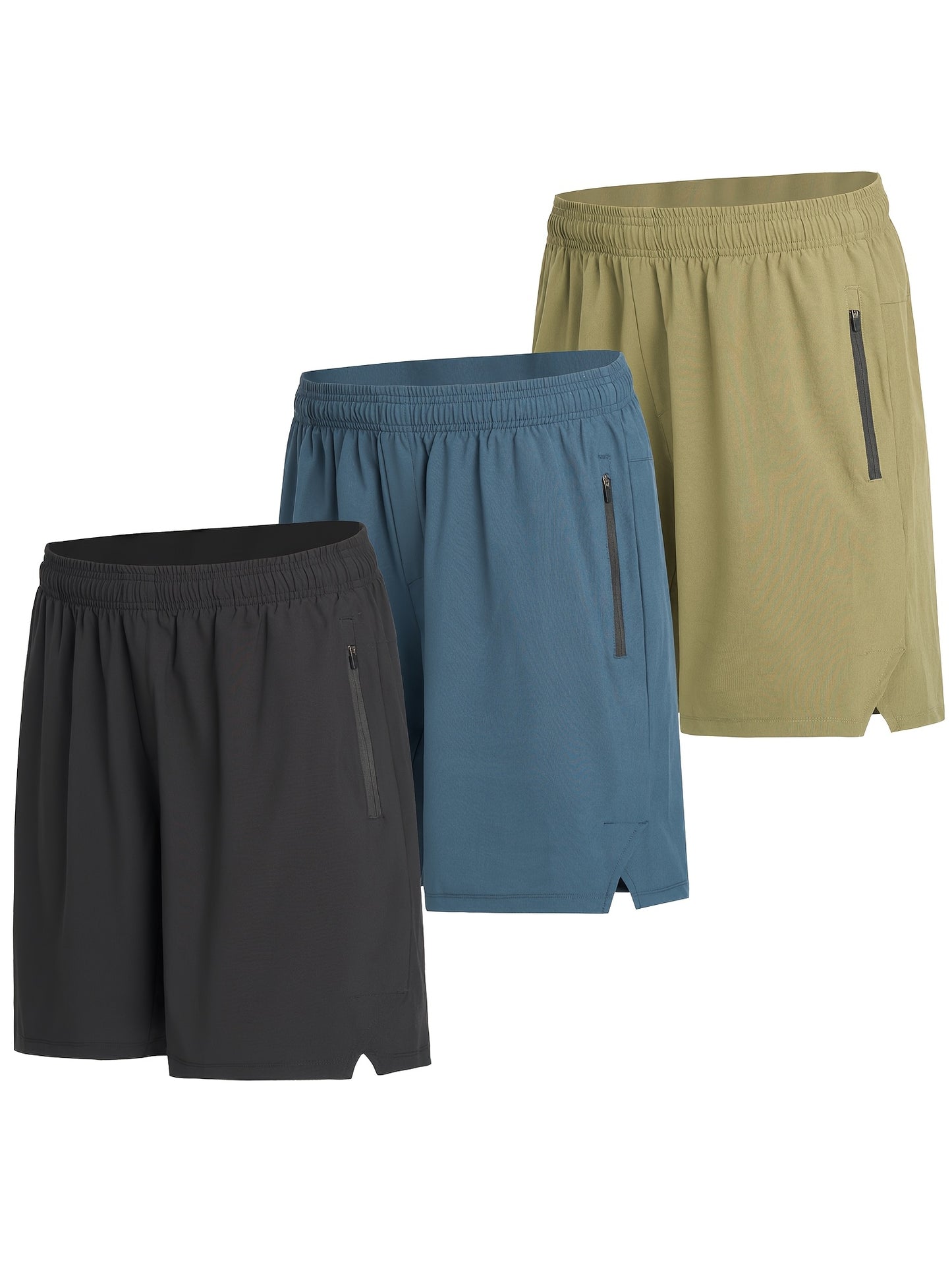 Quick Dry Athletic Shorts For Men With Zipper Pockets